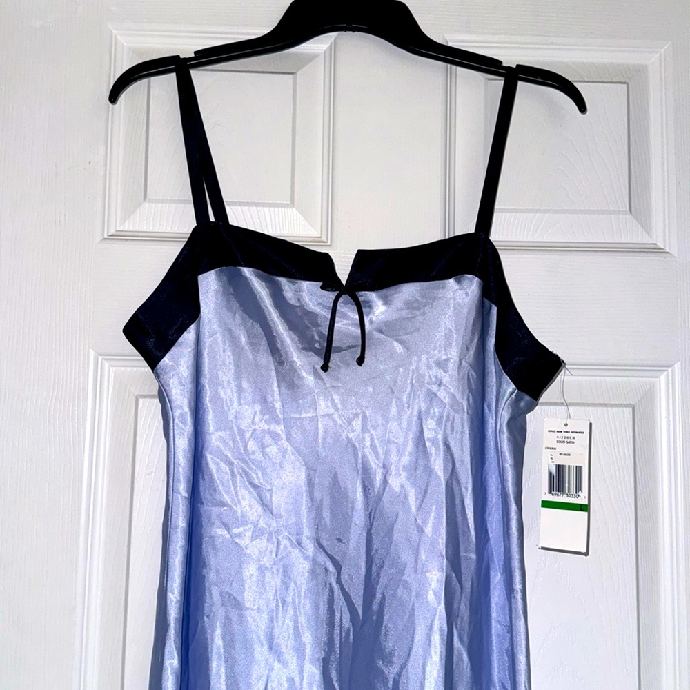 Jones New York Violet & Black Satin Spaghetti Strap Sleepwear